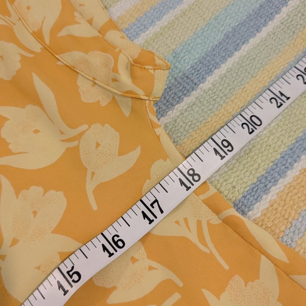 ⭐ Joie Solace Blouse Citrus Split Neck Yellow Floral Print top size XXS - Picture 13 of 16